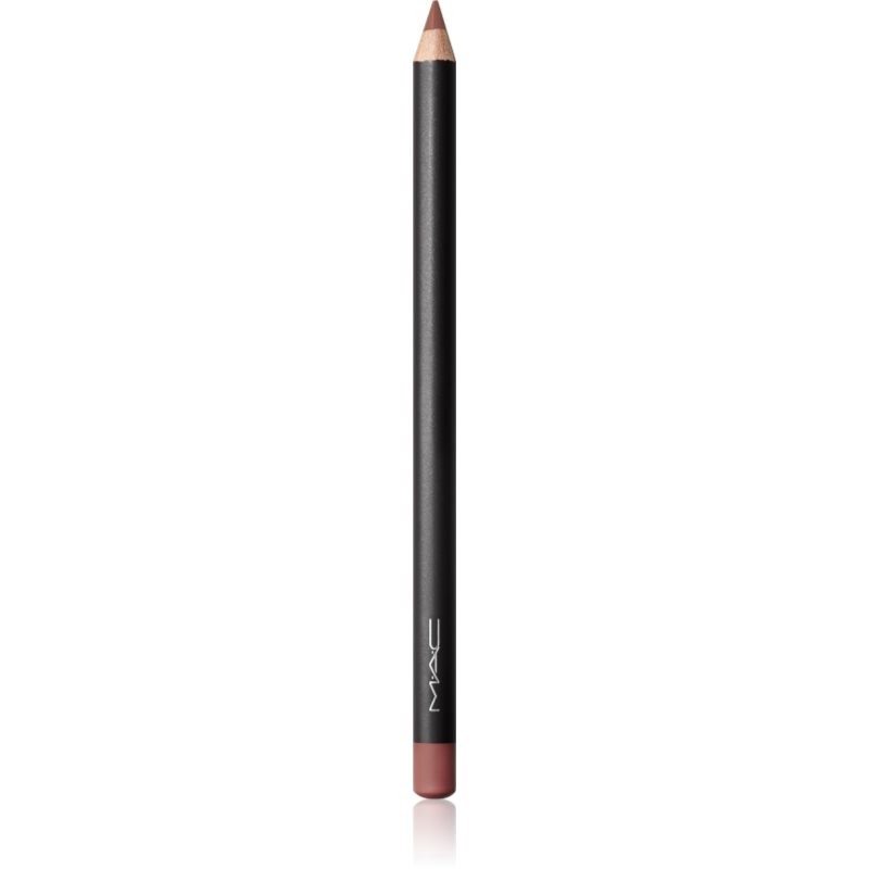 MAC Lip Pencil in COOL SPICE, featuring a sleek black barrel and a soft, muted pink tip, ideal for defining lips with a creamy texture.