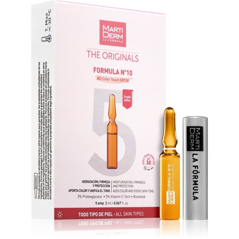 Martiderm Martiderm the Originals Formula No10 HD Color Touch Ampoules SPF 30 5x 2ml