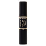 Max Factor Facefinity All Day Matte Panstik Foundation in a stick, featuring a sleek black casing with gold accents, labeled Shade 99 Chestnut, 11 g.