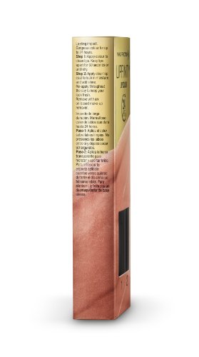 Max Factor Lipfinity Lipstick in a sleek box featuring a gold and pink design, with two-step application instructions visible on the side, allowing shade selection.
