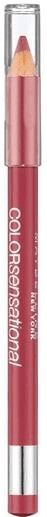 Maybelline Colorsensational Lip Liner in 150 Stellar Pink, featuring a sleek pencil design with a clear cap and a vibrant pink shade, ideal for defining lips.