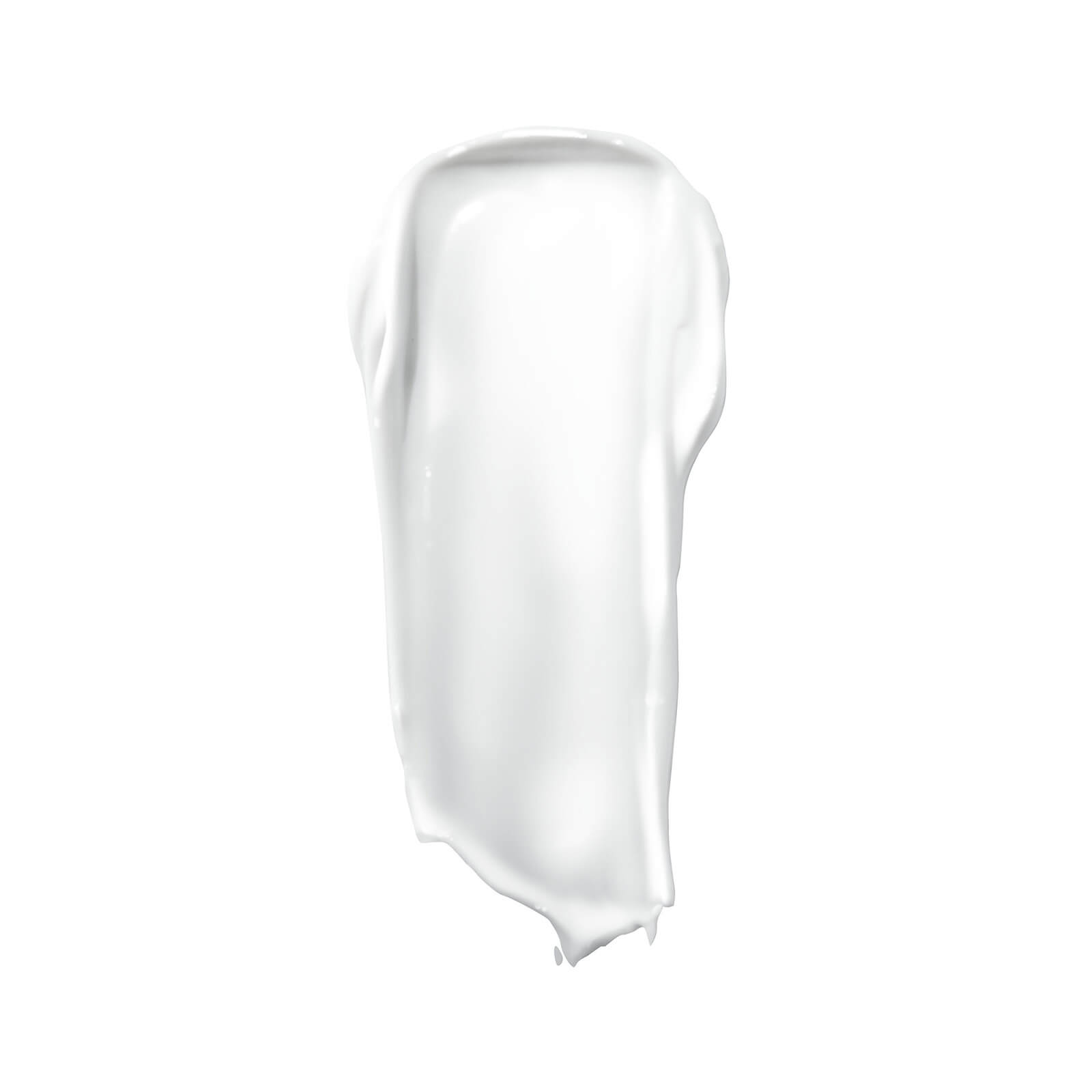 A smooth, creamy white primer swatch, showcasing a luminous finish, ideal for achieving a radiant makeup base.