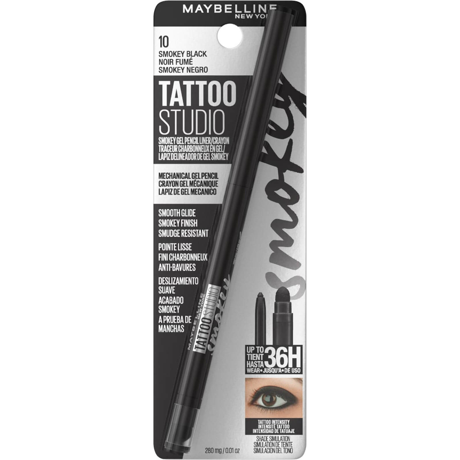 Maybelline Tattoo Liner Automatic Gel Pencil Eyeliner 20 Pitch Black - image 3