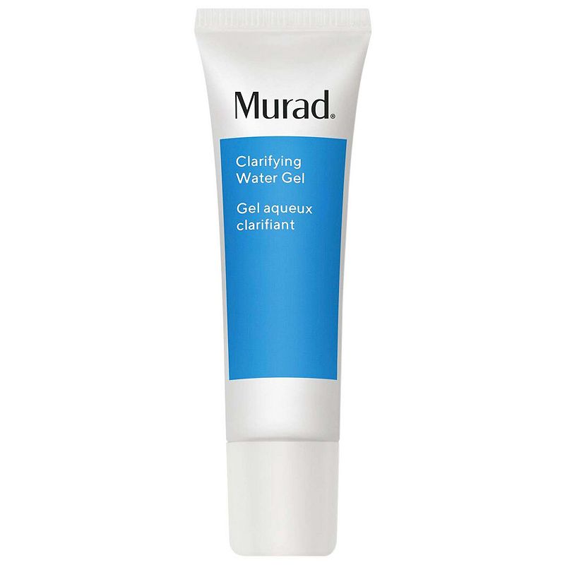 Murad Clarifying Water Gel in a 2 oz white tube featuring a blue label with the brand name and product description, designed for skincare use.