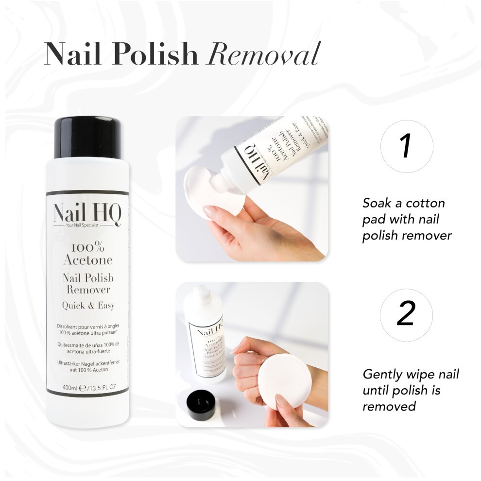 Nail HQ 100% Acetone Nail Polish Remover 400ml - image 2