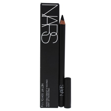 Black lip liner pencil with a pointed tip, featuring sleek black packaging and white NARS branding, labeled "Precision Lip Liner - Nasty Girl."