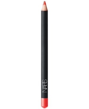 NARS Precision Lip Liner in Saint Raphael, featuring a sleek black pencil design with a vibrant coral-red tip, ideal for precise lip contouring.
