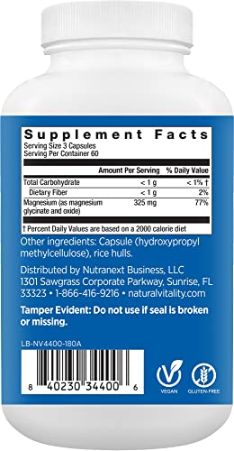 Natural Vitality Calm Magnesium Glycinate 180 Capsules - image 3