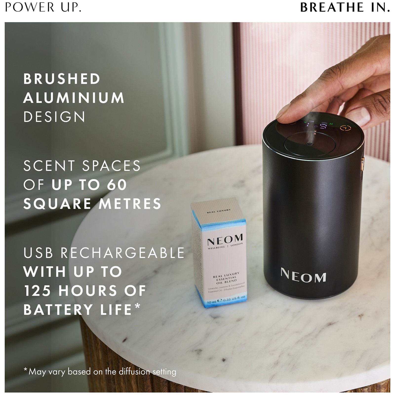 Neom Organics Wellbeing Pod Mini+ Waterless Essential Oil Diffuser Black - image 4