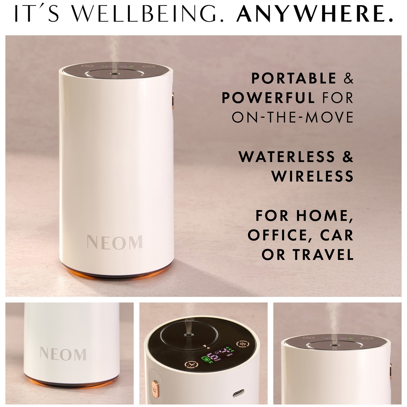 Neom Organics Wellbeing Pod Mini+ Waterless Essential Oil Diffuser White - image 2