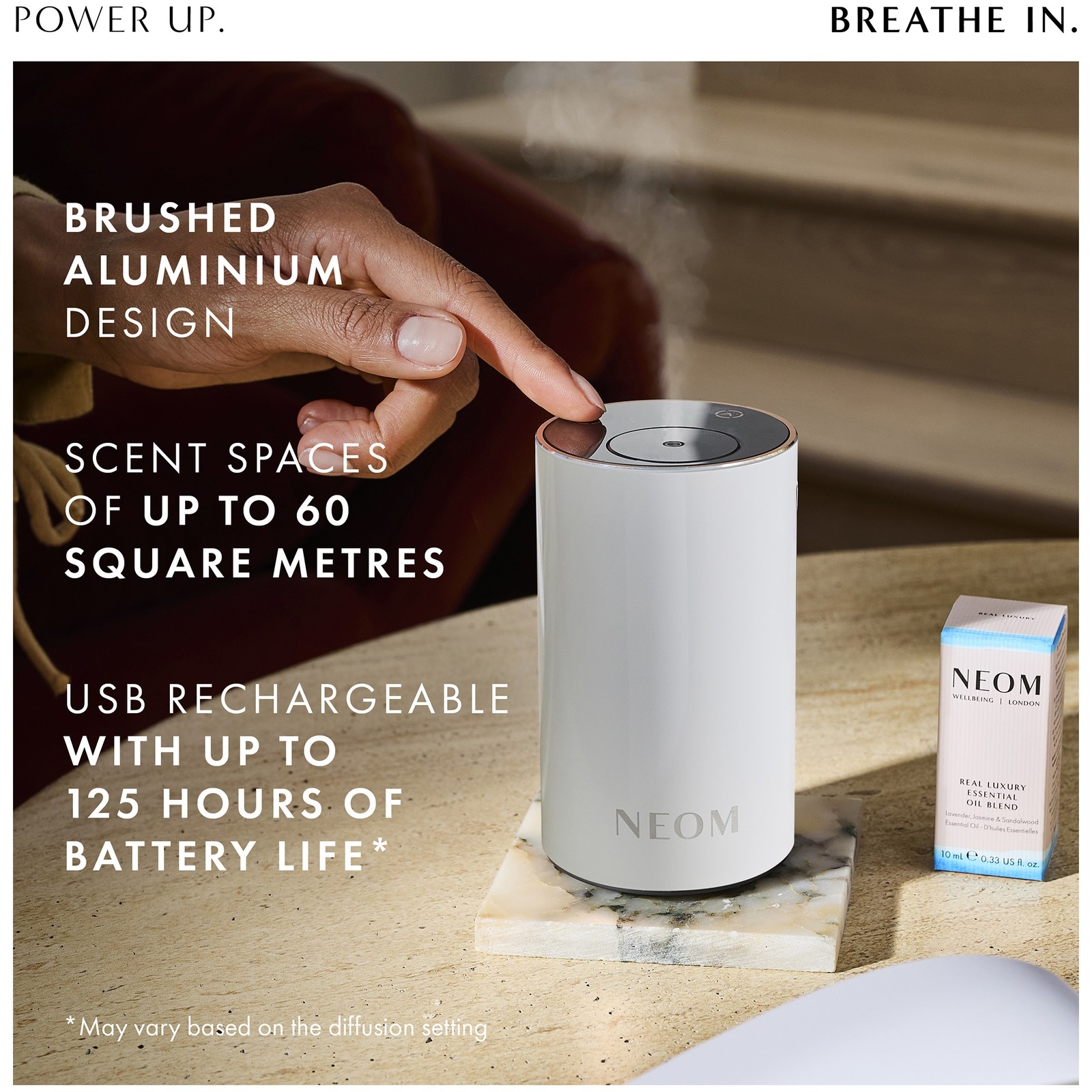 Neom Organics Wellbeing Pod Mini+ Waterless Essential Oil Diffuser White - image 4
