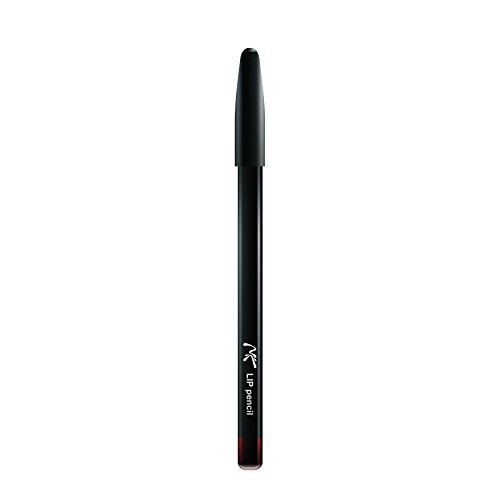 Black lip pencil with a pointed tip, labeled "NK Lip Pencil" in white text, featuring a vibrant wild cherry color at the base.