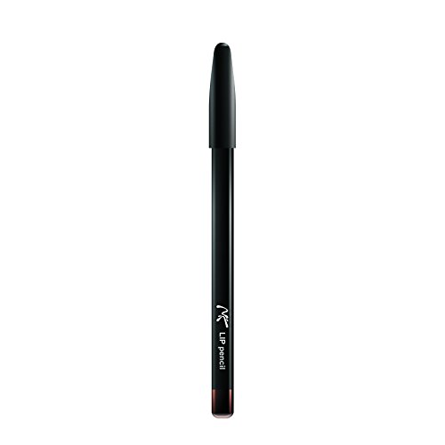 Brown lip pencil with a sleek black body, featuring a pointed tip for precise application and a logo that reads "NK Lip Pencil" in white.