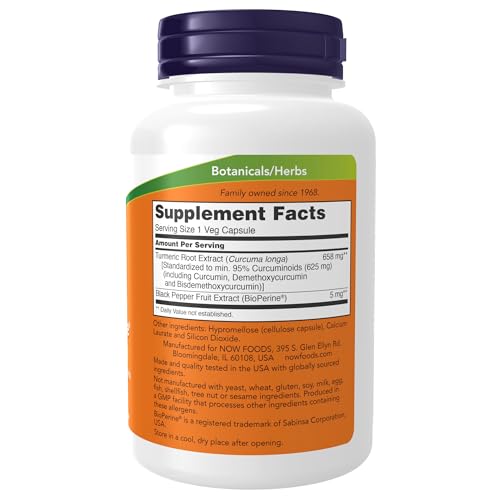 NOW Foods Turmeric Curcumin With BioPerine Capsules 90 Capsules - image 2
