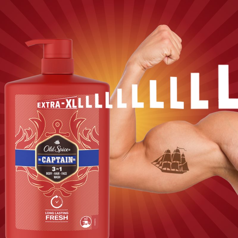 Old Spice Captain 3-In-1 Shower Gel 1000ml - image 3