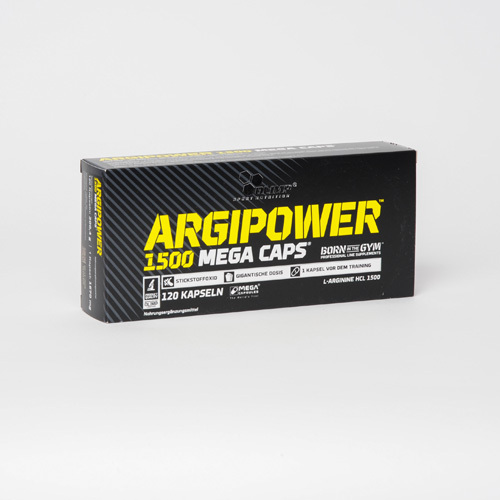 Black box with bright yellow text reading "Olimp Nutrition Anabolic Amino 5500, Mega Caps - 400 Caps," featuring a sleek design and a clear label indicating the product's details.