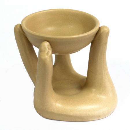 Open Hands Oil Burner - Tan - image 2