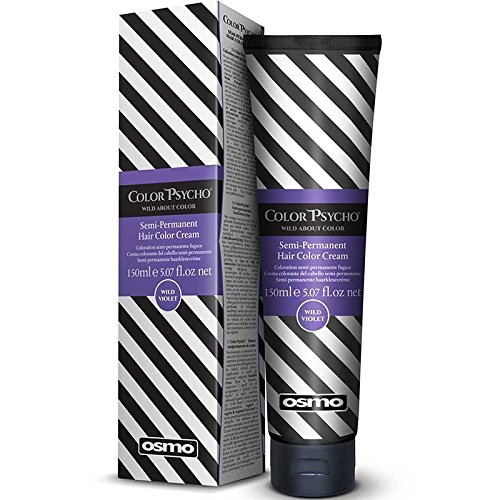 Osmo Color Psycho Semi-Permanent Hair Color Cream in Wild Violet, 150 ml tube with a sleek design and bold purple and black striped packaging.