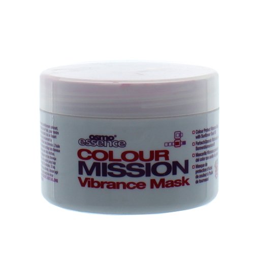 Osmo Colour Save Radiance Mask in a 300ml white jar with a pink lid, featuring bold red and blue text highlighting its colour protection benefits.