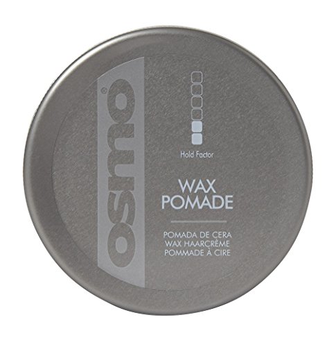 Silver tin container of Osmo Wax Pomade, 100ml, featuring a minimalist design with the brand name and product type prominently displayed in white text.