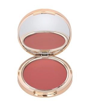 Cream blush in a round, gold compact with a mirror, featuring a soft pink shade labeled "01 Peony Kiss" and weighing 9 grams.