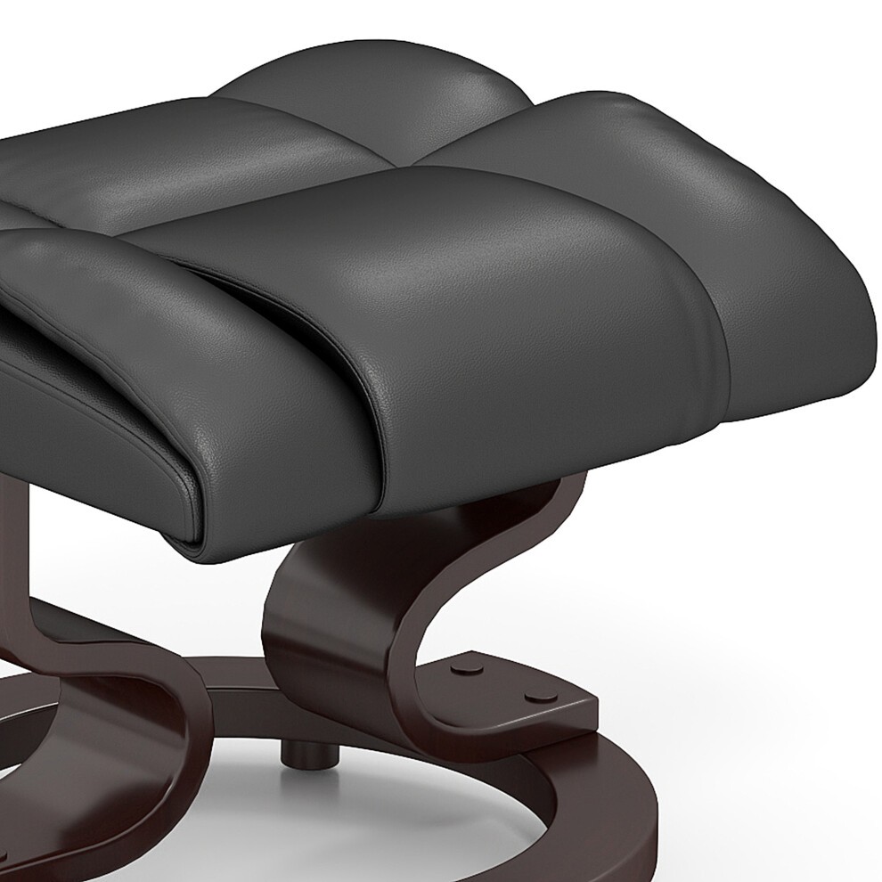 Portland Black Massage Recliner Chair with Footstool and Adjustable Backrest - image 5