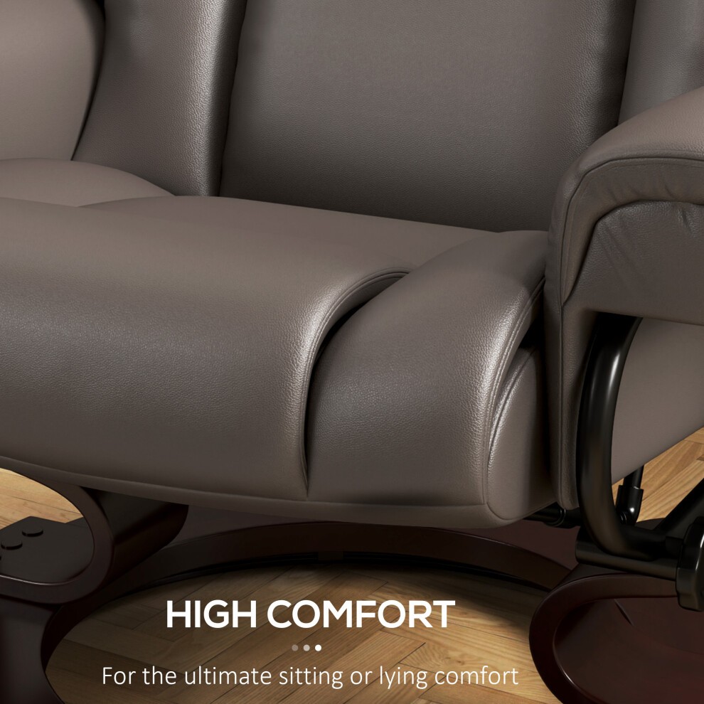 Portland Brown Massage Recliner Chair with Footstool and Adjustable Backrest - image 3