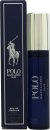 Ralph Lauren Polo Blue Mini Eau De Parfum in a sleek 10ml glass bottle, featuring a deep blue color and silver cap, presented in a matching blue box with a white logo.