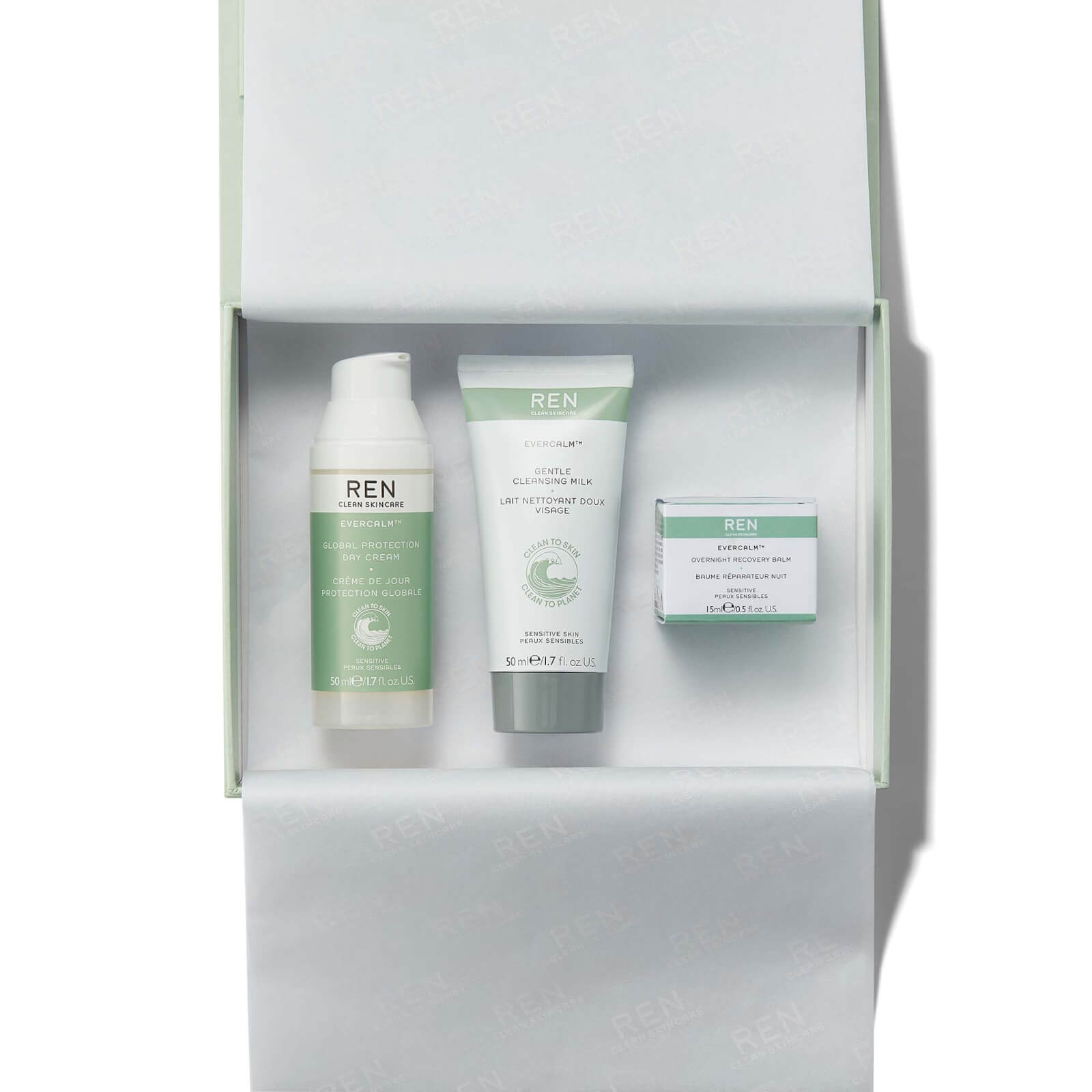 REN Skin Zen Trio Cleansing Milk + Global Protection Day Cream + Overnight Recovery Balm - image 2