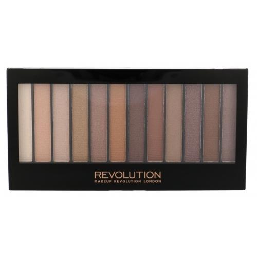 Essential shimmers eye shadow palette featuring 12 shades in neutral tones, housed in a sleek black case with a clear top and gold lettering.
