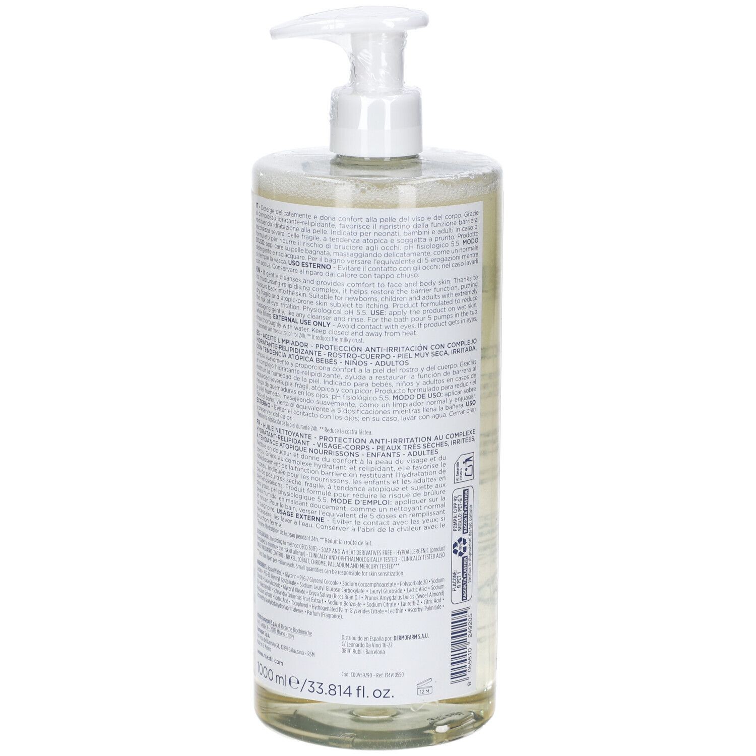 Rilastil Xerolact Cleansing Oil Protective & Anti-Irritation 1000ml - image 3