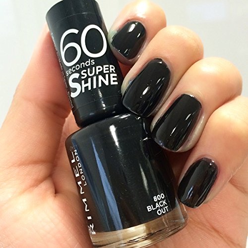 Rimmel 60 Seconds Super Shine Nail Polish 800 Black Out - image 2