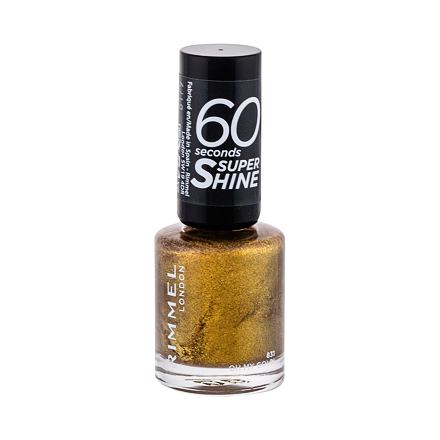 Debenhams 60 Seconds Super Shine Nail Polish in "Oh My Gold," featuring a glossy, metallic gold shade in an 8ml glass bottle with a black cap and bold white text.