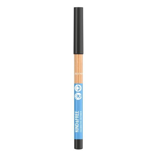 Rimmel London Kind & Free Clean Eye Definer in #005 Creamy White features a sleek pencil design with a light blue and natural wood color scheme, ideal for precise eye definition.