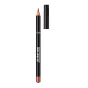 Debenhams Women's Lasting Matte Lip Liner in Tiramisu, featuring a wooden pencil design with a soft, nude-brown tip and a black casing, topped with a removable cap.