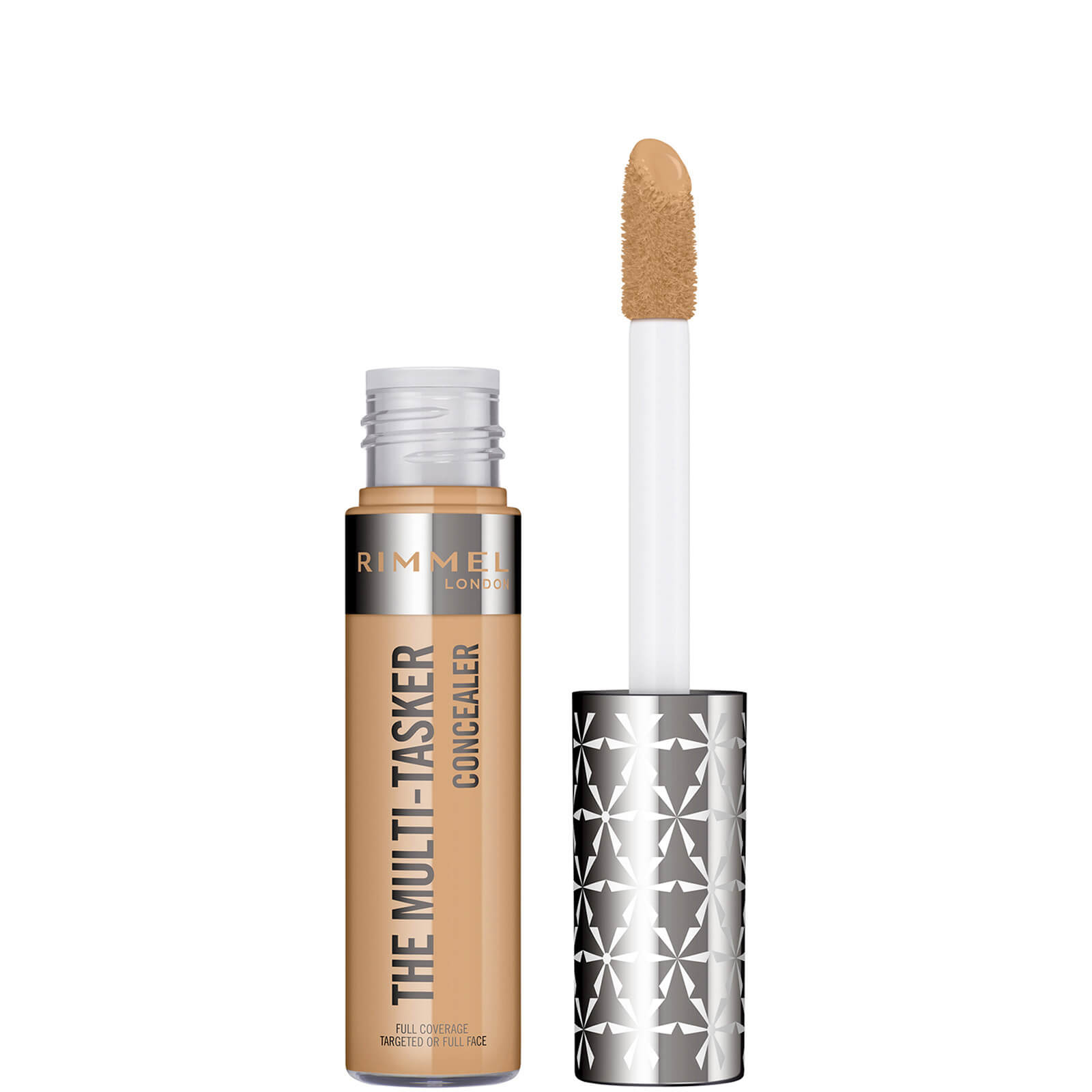 Debenhams Lasting Matte Concealer in shade 060 Nude features a sleek tube with a silver star-patterned cap and a doe-foot applicator for precise application.