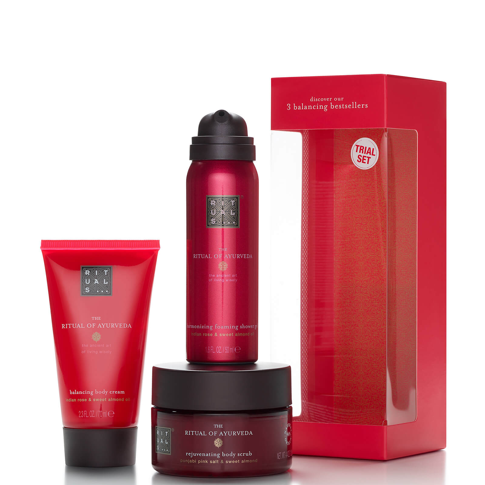 Rituals The Ritual Of Ayurveda Gift Set 70ml Body Cream + 125g Body Scrub + 50ml Foaming Shower Gel - image 2