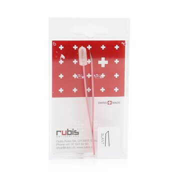 Pink Rubis Classic Tweezers in a clear packaging featuring a red background with white Swiss cross patterns, highlighting its Swiss-made quality.