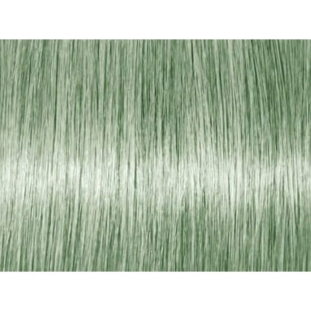 Light green hair color swatch showcasing a smooth, glossy texture, representing the Schwarzkopf Professional Blond Me Bleach & Tone Lightening Additive.