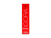 Bright red packaging featuring "IGORA ROYAL" in bold white letters, with a sleek design highlighting "Permanent Hair Dye 60ml 0-11 | Anti-yellow Concentrate" at the bottom.