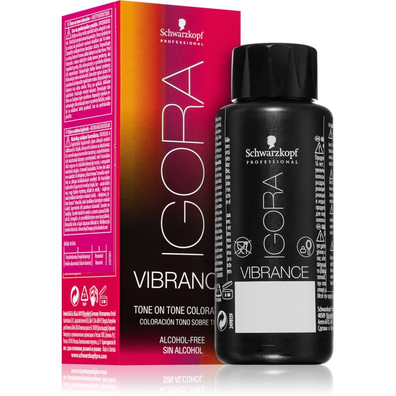 Schwarzkopf Professional IGORA Vibrance Semi-permanent Hair Dye in shade 9-12, Extra Light Blonde, 60 ml bottle with a sleek black design and vibrant packaging.