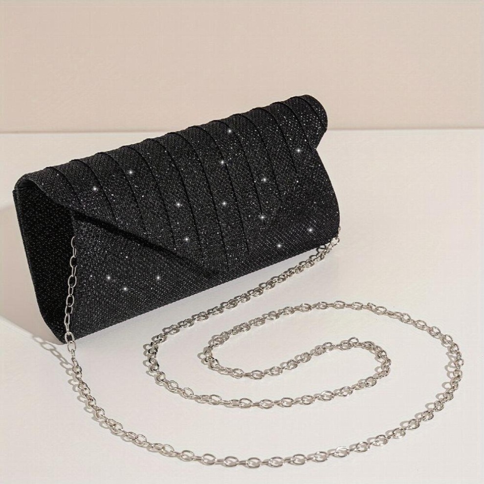 Sensual Collection All Over Glitter Shoulder Chain Bag Evening Bag for Party Womens Clutch Wallet