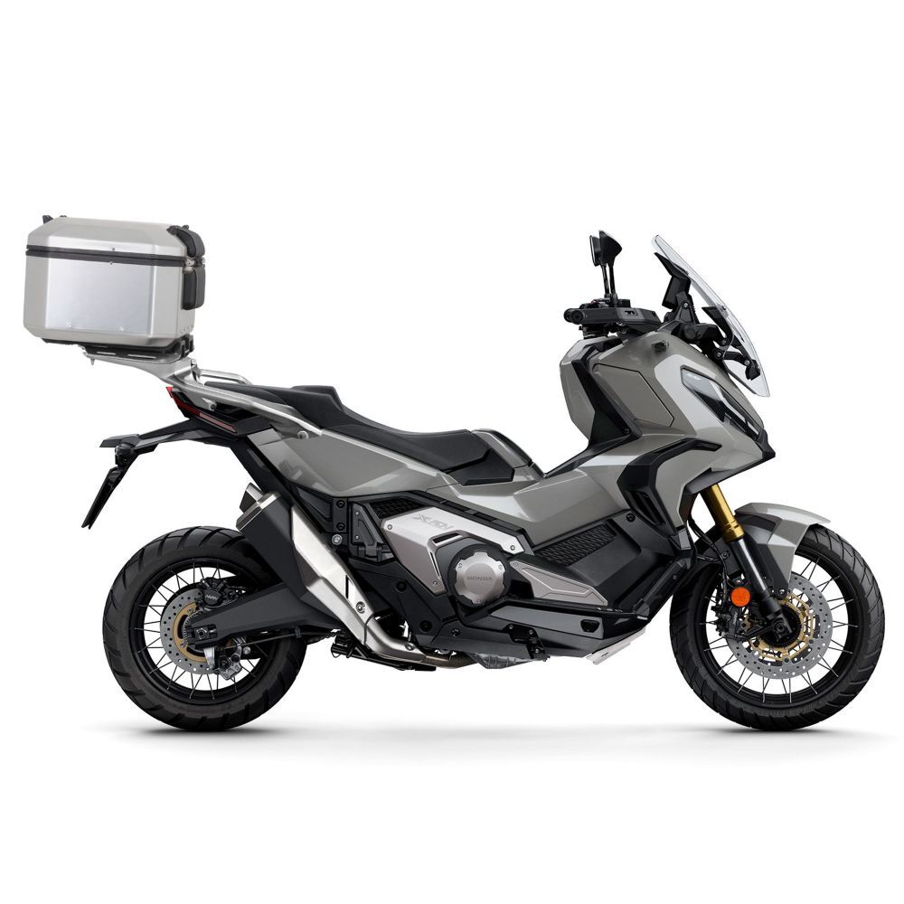 Shad Top Case Fitting Kit for Honda Forza 750 (21-22) in grey, featuring a sleek design, durable material, and compatibility with the motorcycle's rear for secure storage.