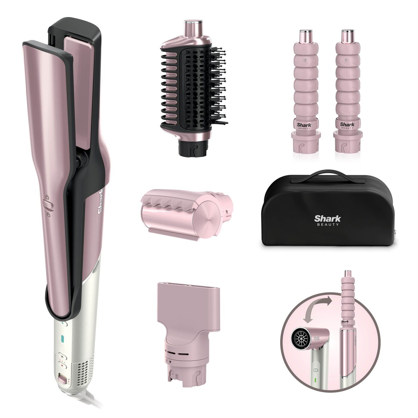 Shark Glam Ceramic & Air Styling and Drying System with FrizzFighter - Pink HD6051SUKPK - image 2
