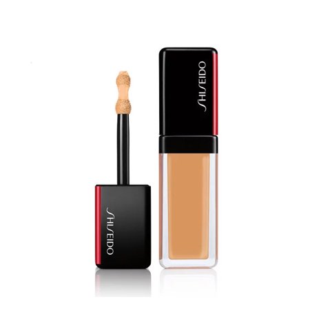 Shiseido Synchro Skin Self Refreshing Concealer in No. 302 Medium, featuring a clear tube with a black cap and a sponge applicator for easy application.