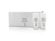 Two white bottles labeled "Shiseido the Haircare Salon Solutions in-Cuticle 3" in a sleek silver box, each containing 15ml, emphasizing a clean and professional design.