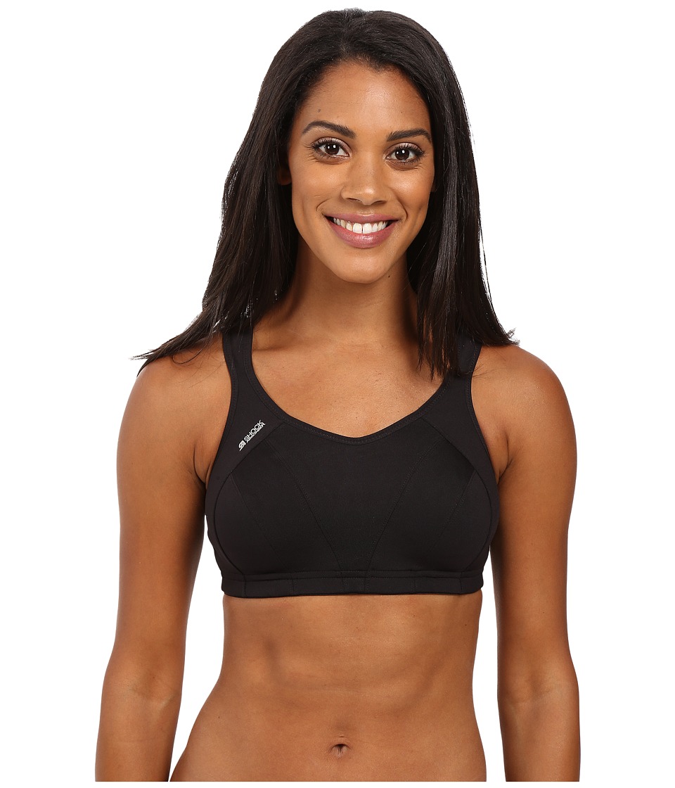 Black Shock Absorber Multi Sports Bra in size 36 H, featuring a sleek design, supportive straps, and breathable fabric, ideal for various sports activities.