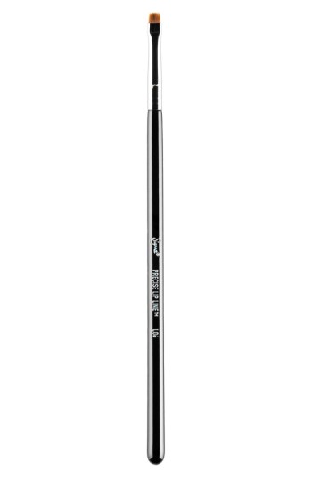 A sleek, black lip line brush with a precise, flat brush head and a silver ferrule, designed for detailed lip application.