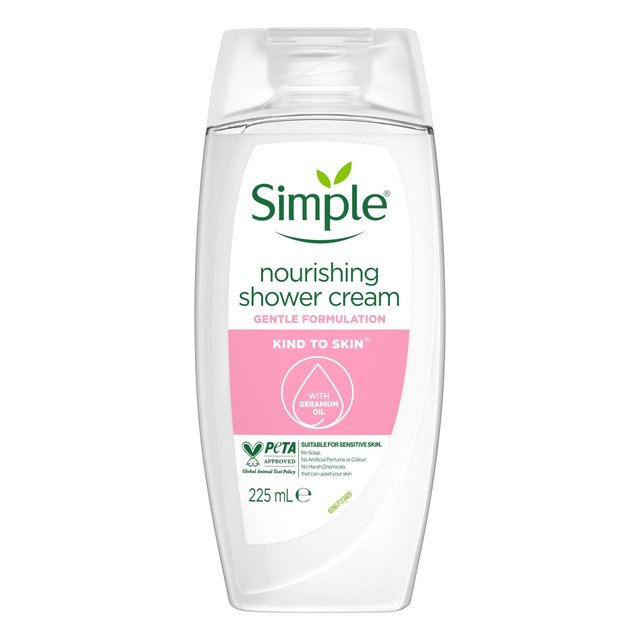 Simple Simple Nourishing Shower Cream 225ml Pack of 3 Gentle Formulation Kind to Skin