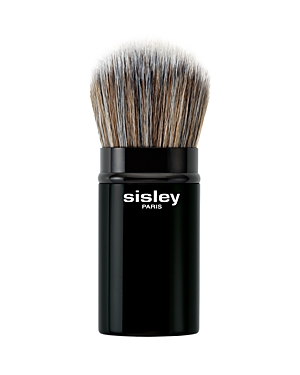 Black Sisley Kabuki Brush featuring a sleek, glossy handle and dense, soft bristles, ideal for applying makeup with precision and ease.